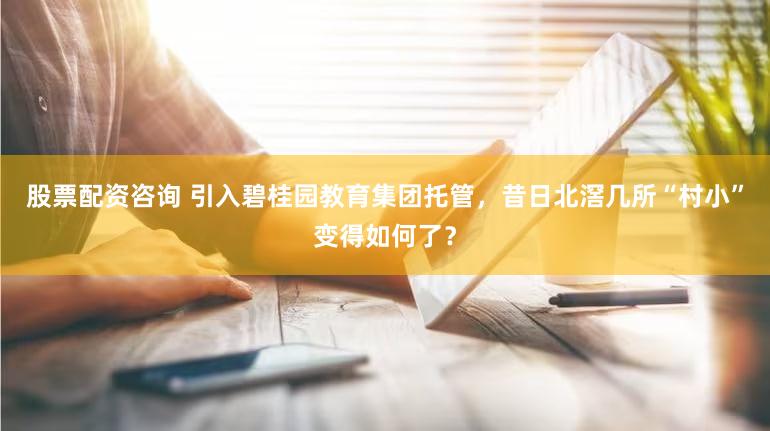 股票配资咨询 引入碧桂园教育集团托管,昔日北滘几所“村小”变得如何了?