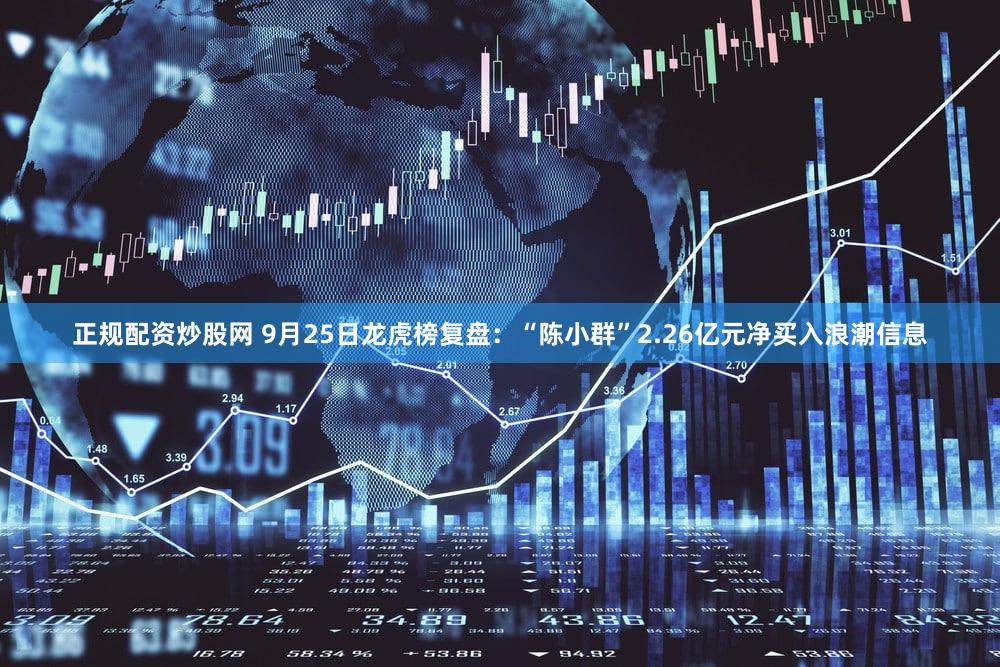 正规配资炒股网 9月25日龙虎榜复盘：“陈小群”2.26亿元净买入浪潮信息